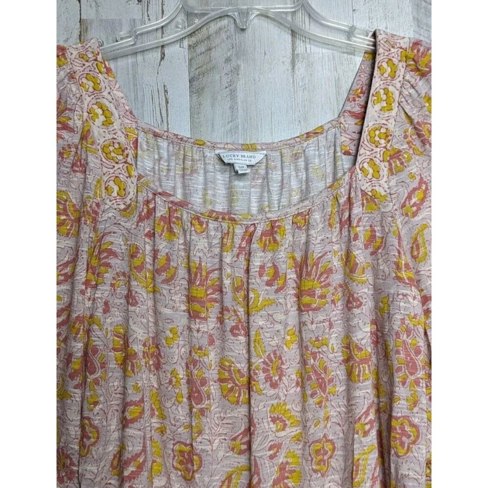 Lucky Brand Peasant Top Women's Small 3/4 Sleeves - Picture 4 of 12